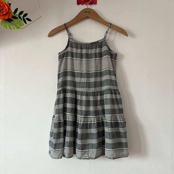 GAP Other - EUC GAP kids sz 8 cotton twirl tiered summer dress charcoal cream lined